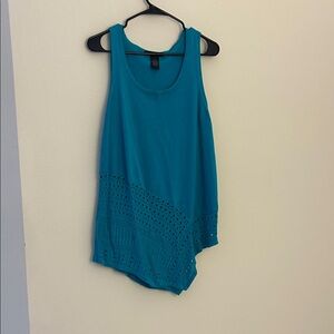 Grace Elements Blue Asymmetrical Tank Top